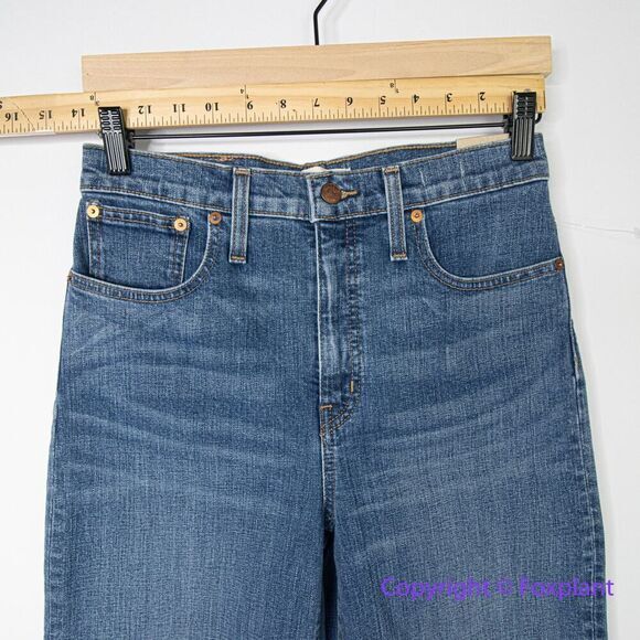New! Madewelll Slim Wide-Leg Jeans in Crownridge Wash: Raw-Hem Edition, size 27 - Picture 5 of 16